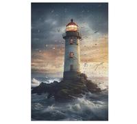 Puzzles 1000 Pièces Lighthouse Puzzle pour Adultes Et Enfants, en Bois Jeu ÉduChatif Défi Jouet, Jeu Familial Amusant 78×53cm