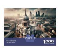 Puzzles 1000 Pièces London Cityscape with St Paul's Cathedral Puzzles pour Adultes - Jeu Manuel - Idées De Détente À La Maison - Cadeaux De Noël Et d'anniversaire 38x26cm/1000pcs