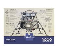 Puzzles 1000 Pièces Lunar Landing Module Blueprint Puzzles pour Adultes - Jeu Manuel - Idées De Détente À La Maison - Cadeaux De Noël Et d'anniversaire 52x38cm/1000pcs