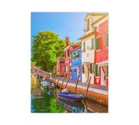 Puzzles 1000 Pièces，Maisons colorées de l’île de Burano, Province de Venise, Italie，Éducatives Intellectuelles Décompressant Jouet Puzzles Amusant Jeu De Famille pour Enfants Adultes（50x70cm）-J43