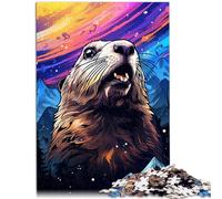 Puzzles 1000 pièces，Marmotte colorée，pour Adultes et Enfants âgés de 12 Ans et Plus Puzzle en Bois，Jeu intellectuel de Jouet，Taille ：50x75 cm
