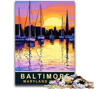 Puzzles 1000 pièces Maryland Harbor Baltimore Aidez Le Cerveau à exercer des Jouets addictifs pour cultiver la Patience, adaptés aux Couples (Taille 50x70cm)