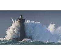 Puzzles 1000 Pièces Mer Vague Tempête Phare Bleu Assemblage Décoration pour la Maison Jouet Jeu Cadeau Jouet Éducatif pour Enfants et Adultes 38x26CM