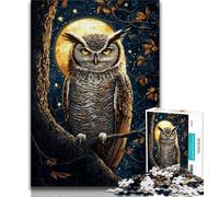 Puzzles 1000 pièces Midnight Owl pour Adultes, Aidez Le Cerveau à exercer des Jouets addictifs pour cultiver la Patience Une œuvre d'art (38x26cm)