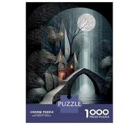 Puzzles 1000 Pièces Moonlit Bridge to The Hidden Keep Puzzle Adulte, Jeu De Réflexion, Analyse Et Logique, Cadeaux De Noël Et d'anniversaire 52x38cm/1000pcs