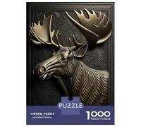 Puzzles 1000 Pièces Moose Gold Relief Deco Puzzle Adulte, Jeu De Réflexion, Analyse Et Logique, Cadeaux De Noël Et d'anniversaire 38x26cm/1000pcs