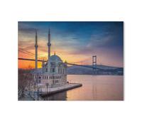 Puzzles 1000 Pièces，Mosquée avec Pont sur Le Bosphore, Istanbul, Turquie，Éducatif Intellectuel Décompressant Jouet Puzzles Amusant Jeu De Famille pour Enfants Adultes（38x26cm）-H80