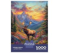 Puzzles 1000 Pièces Mountain Majesty Elk's Serene Path Puzzle Adulte, Jeu De Réflexion, Analyse Et Logique, Cadeaux De Noël Et d'anniversaire 52x38cm/1000pcs