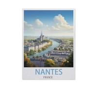 Puzzles 1000 Pièces,Nantes France,Puzzle pour Adultes 1000 Pièces Game Jeu De Puzzle Stimulant/Noël des Vacances(38x26cm)-EV1