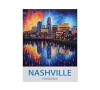 Puzzles 1000 Pièces，Nashville, Tennessee，Affiche Mur Art pour Cadeaux Adultes Enfants Jeux Jouets Éducatifs（38x26cm）-CL20