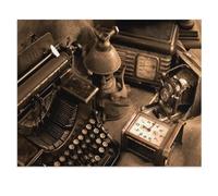 Puzzles 1000 Pièces ，Nature Morte Vintage avec Ancienne Machine à écrire, Appareil Photo rétro et Radio，Impossible Puzzle Brain Challenge ， Convient pour La Décoration De La Maison（75x50cm）-Y9