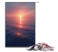 Puzzles 1000 pièces Niveau de la mer à l'aube Cadeaux Puzzles pour Adultes Liste de souhaits de Noël avec Père Noël pour Adolescents de 14 Ans et Plus 1000 pièces (38 x 26 cm)