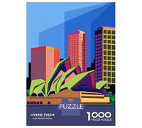 Puzzles 1000 Pièces Opera House Sydney Pop Art Puzzles pour Adultes Jeux Relaxants Défi Difficile Activités Amusantes À La Maison, 38x26cm/1000pcs
