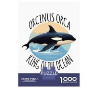 Puzzles 1000 Pièces Orcinus Orca King of The Ocean Puzzles pour Adultes - Jeu Manuel - Idées De Détente À La Maison - Cadeaux De Noël Et d'anniversaire 38x26cm/1000pcs