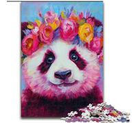 Puzzles 1000 pièces Panda Peinture Puzzles 1000 pièces Jeu interactif Familial, Cadeau Casse-tête, Jouet éducatif (Taille 26x38cm)