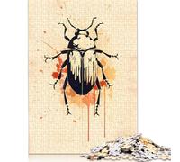 Puzzles 1000 pièces Peinture de scarabée Puzzles en Bois pour Adultes et Plus de 18 Ans Jeu intellectuel 1000 pièces (75 x 50 cm)
