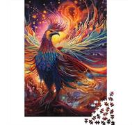 Puzzles 1000 pièces Phénix psychédélique Puzzles en Bois pour Adultes et Plus de 18 Ans Jeu intellectuel 1000 pièces (75 x 50 cm)