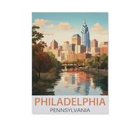 Puzzles 1000 Pièces，Philadelphie, Pennsylvanie，Enfants Jouet Cadeau Éducatif Intellectuel Décompression Fun Famille Jeu/Halloween Noël Puzzle Cadeau（50x70cm）-V39