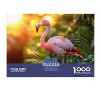 Puzzles 1000 Pièces Pink Flamingo in Tropical Setting Puzzles pour Adultes - Modèle À Assembler - Défi Éducatif - Cadeau d'anniversaire Unique 70x50cm/1000pcs