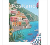 Puzzles 1000 pièces Positano Italy | Jeux de course manuelle éducatifs jouets de course cadeaux uniques pour anniversaires et Noël 38x26cm