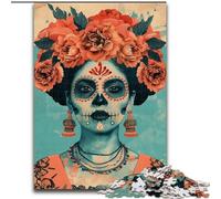 Puzzles 1000 pièces pour Adolescentes, crânes mexicains, Jeux, Jouets, Cadeaux d'anniversaire Uniques pour Filles de 14 Ans et Plus (Taille 50x75cm)