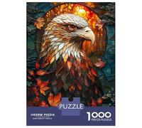 Puzzles 1000 Pièces pour Adolescents Abstract Eagle Stained Gl Puzzle Jeux Relaxants, Amusants Et Humoristiques Cadeau d'anniversaire, Cadeaux, 70x50cm/1000pcs
