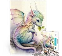 Puzzles 1000 pièces pour Adolescents Adorable Petit Dragon Jouets de Jeu pour Cadeau Familial Une œuvre d'art 38x26cm