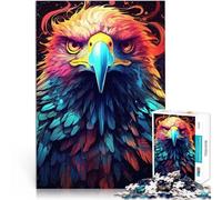 Puzzles 1000 pièces pour Adolescents Aigle coloré Séjour Anti-Stress pour Tuer Le Temps avec Affiche et Feuille de Questions correspondantes 75x50cm