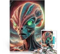 Puzzles 1000 pièces pour Adolescents Alien aux Yeux Verts Compétition de Vitesse Manuelle Excellent Cadeau pour Les Jeux 75x50cm
