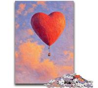 Puzzles 1000 pièces pour Adolescents, Amour Montgolfière, 1000 pièces pour Adolescents, Anti-Stress, Défi Difficile, Cadeaux du Père Noël Secret (26x38cm)