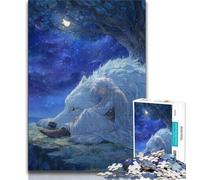 Puzzles 1000 pièces pour Adolescents, Anime Loup et Fille, Difficiles à compléter, mais Amusants et Humoristiques, Cadeaux d'anniversaire et Cadeaux Uniques (75x50cm)