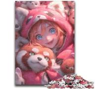 Puzzles 1000 pièces pour Adolescents Anime Red Panda Girl, Jeu Familial Anti-Stress, défi Difficile, Une œuvre d'art pour Les 14 Ans et Plus 26x38cm