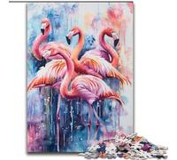 Puzzles 1000 pièces pour Adolescents Aquarelle Flamant Rose pour 14 Ans et Plus Jouet éducatif intellectuel décompressant Superbe Cadeau (Taille 50x75cm)