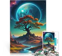 Puzzles 1000 pièces pour Adolescents Arbre de la Vie Séjour Anti-Stress pour Tuer Le Temps Cadeaux du Père Noël Secret 52x38cm