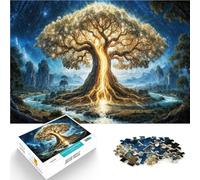 Puzzles 1000 pièces pour Adolescents Arbre de Vie Lumineux~ pour Le Jeu éducatif Challenge Toy Décoration Parfaite 75x50cm