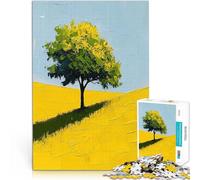 Puzzles 1000 pièces pour Adolescents Arbre Solitaire dans Un Champ Coupe de précision Car C'est Un pour Toute la Famille 38x52cm