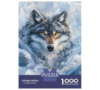 Puzzles 1000 Pièces pour Adolescents Arctic Wolf's Gaze -1 Puzzle Jouet Décoration Murale Vacances À La Maison Cadeaux pour Les Amis Et La Famille 70x50cm/1000pcs