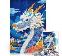 Puzzles 1000 pièces pour Adolescents Art du Dragon en Papier Séjour Anti-Stress pour Tuer Le Temps Une œuvre d'art 75x50cm