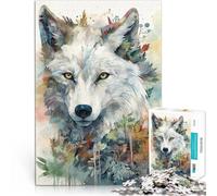 Puzzles 1000 pièces pour Adolescents Art du Loup Hurlant majestueux Jeu Stimulant avec des pièces de Formes aléatoires entièrement imbriquées 52x38cm