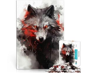 Puzzles 1000 pièces pour Adolescents Art du Loup Jouet éducatif intellectuel décompressant Collection d'artistes, Beaux-Arts 38x26cm