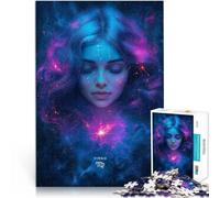 Puzzles 1000 pièces pour Adolescents Art du Signe du Zodiaque Vierge Jeu de Quiz Chaque pièce est Unique - Jeu Familial Stimulant et Amusant 38x26cm