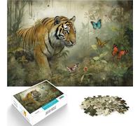 Puzzles 1000 pièces pour Adolescents Art du Tigre à la beauté féroce Jeu intellectuel est idéal comme Cadeau pour Toute la Famille 52x38cm