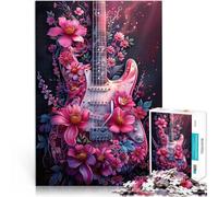 Puzzles 1000 pièces pour Adolescents Art Floral de Guitare électrique Jeux éducatifs Car C'est Un pour Toute la Famille 75x50cm