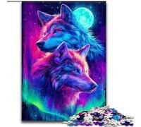 Puzzles 1000 pièces pour Adolescents Art Wolf Jeu éducatif Familial Décoration Murale Cadeaux d'anniversaire et de Noël Uniques (Taille 26x38cm)