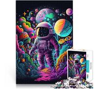 Puzzles 1000 pièces pour Adolescents Astronaute dans l'espace Entraînez Votre Cerveau et Vos Mains Œuvre d'art 38x26cm