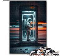 Puzzles 1000 pièces pour Adolescents Astronaute dans Une Cabine téléphonique, Jouet éducatif et décompressant, idéal comme Cadeau pour Toute la Famille (Taille 26x38cm)
