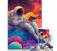 Puzzles 1000 pièces pour Adolescents, Astronaute lisant, Puzzle Adulte, défi d'intelligence cérébrale, Jouets addictifs pour la décoration de la Maison (Taille 75x50cm)