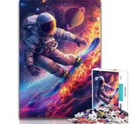 Puzzles 1000 pièces pour Adolescents Astronaute Surf, Jeux Amusants en Famille, activités Amusantes à la Maison, Cadeau d'anniversaire, Cadeaux de Voyage (75x50cm)
