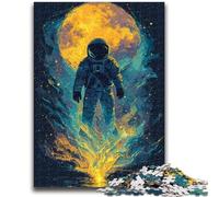 Puzzles 1000 pièces pour Adolescents Astronautes dans l'espace Staycation Tuez Le Temps avec des pièces entièrement emboîtables de Formes aléatoires 50x75cm