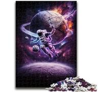 Puzzles 1000 pièces pour Adolescents Astronautes Jouant au Basket Jeu Familial Soulagement du Stress Défi Difficile Convient aux Couples 50x75cm